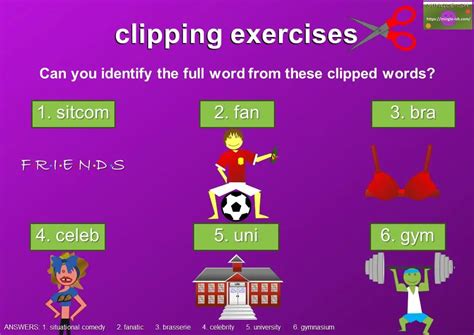 List Of Clipping Words In English | Sitelip.org