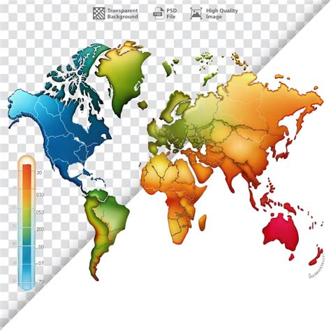 Heat map of the world displaying temperature variations across regions | Premium AI-generated PSD