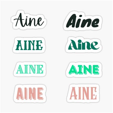 "Aine Sticker Pack - Irish Girls' Names (8 Pack)" Sticker by WonderWear ...