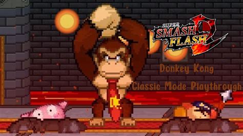 Super Smash Flash 2 - Donkey Kong Classic Mode Playthrough - YouTube