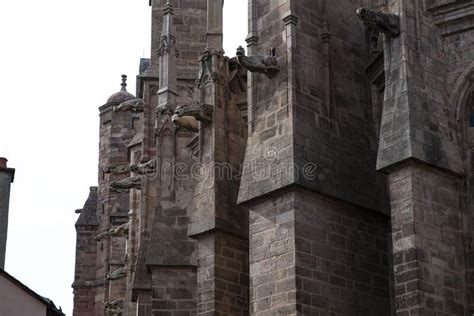 Exterior of Rodez Cathedral Stock Image - Image of europe, tower: 270586631