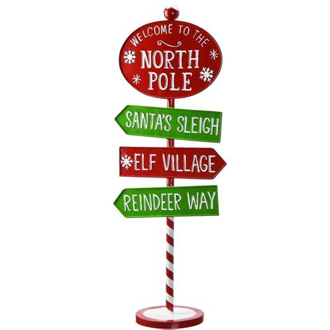 National Tree Company 36 in. North Pole Signpost RAC-2021001W - The ...