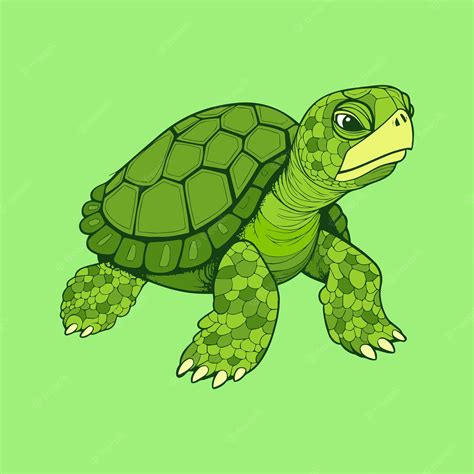 Premium Vector | Green turtle on a green background