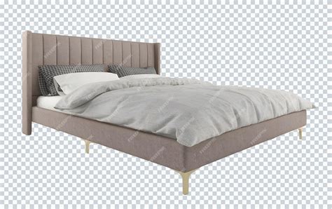 Minimalismo juego de cama gris caqui, cama, perspectiva | Archivo PSD Premium