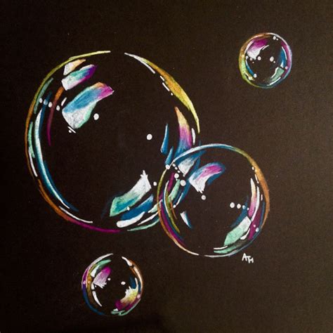 Second time using black paper! A bubble drawing by Adelaide H. | Bubble drawing, Black paper ...