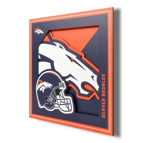 NFL Denver Broncos 3D Logo Series Wall Art - 12x12 2507316 - The Home Depot