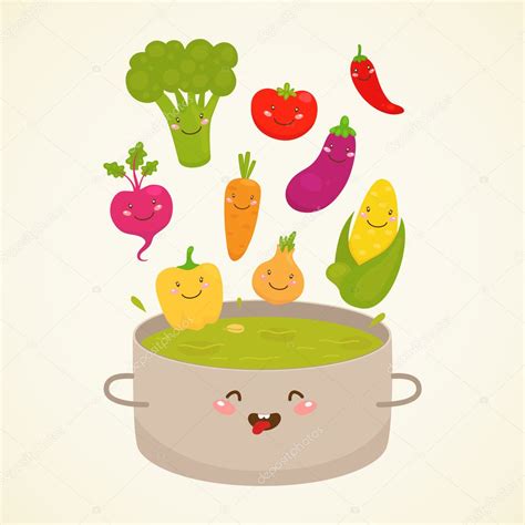 Cute vegetable soup — Stock Vector © Nenochka #11816615