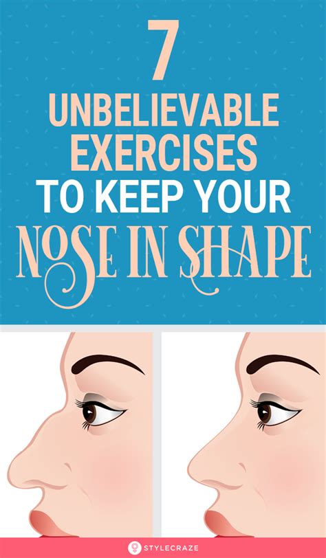 7 Unbelievable Exercises That Will Help Keep Your Nose In Shape | Nose reshaping, Face exercises ...