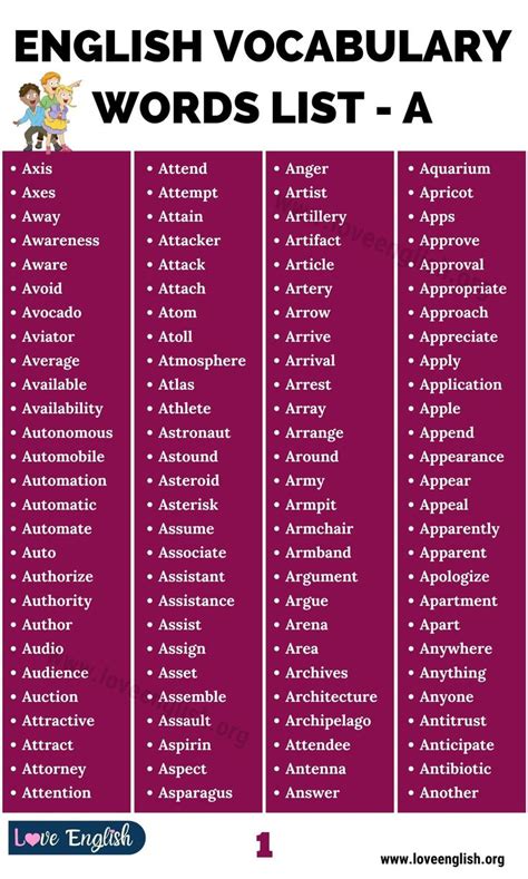 Words that Start with A: 235 English Words that Start with the Letter A ...