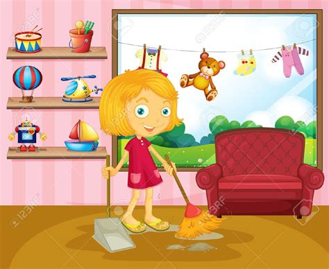 girl cleaning room room clipart - Clipground