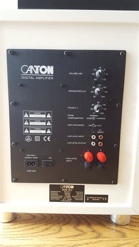 FS: Canton SUB 10.2 Active Subwoofer |﻿ Hi-Fi and Cinema Cables ...