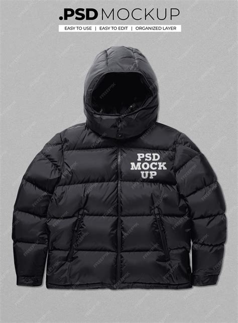 Premium PSD | Puffer Jacket Realistic Mockup