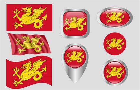 Flag Of Wessex England Stock Illustration - Download Image Now - Badge, District, England - iStock