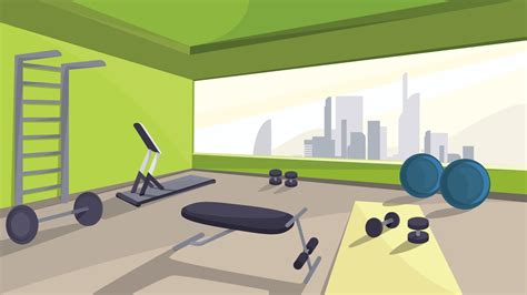Gym with fitness equipment 2422409 Vector Art at Vecteezy