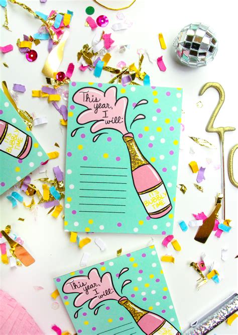 Free Printable New Years Resolution Cards! ⋆ Brite and Bubbly