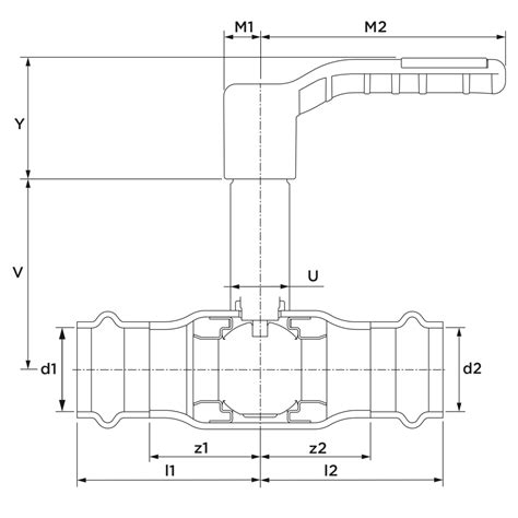 VSH SmartPress FullFlow Kugelhahn mit langer Spindel EPDM I/I 2"