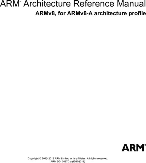 ARM Architecture Reference Manual ARMv8, For ARMv8 A Profile ARM® ation