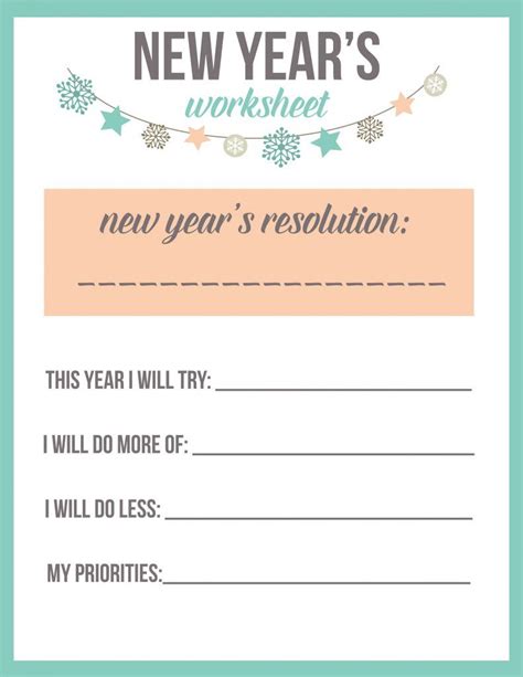 New Years Resolution Printable - Printable Word Searches