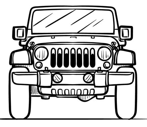 Safari Jeep Coloring Page - Free Printable Coloring Pages for Kids