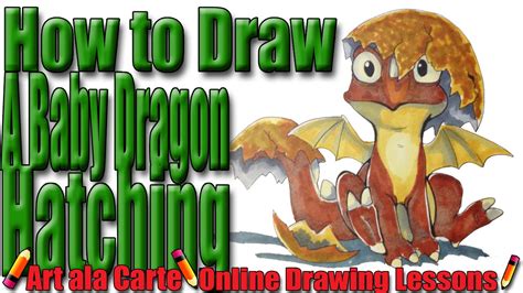 How to draw a Baby Dragon Hatching from an egg - YouTube