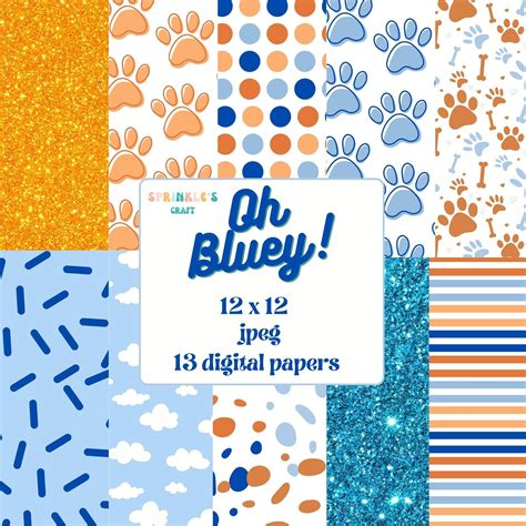 Oh Bluey Digital Papers 12x12 Digital Papers - Etsy