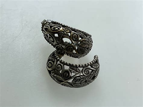 Vintage Stud Earrings Sterling Silver 925 Curved With Floral - Etsy