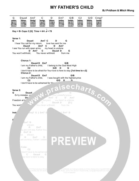 I Am A Child Of God Guitar Chords - Sheet and Chords Collection