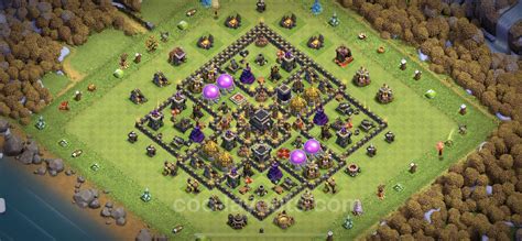 Best Base TH9 with Link, Hybrid Anti Everything - Town Hall Level 9 ...