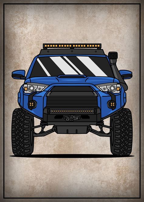 'Offroad Pickup Truck 4x4 ' Poster | art print by Guyvit | Displate Toyota Trucks, Offroad ...