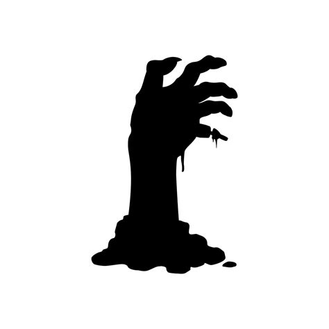 Zombie hand black silhouette, eerie decaying palm 29694737 Vector Art at Vecteezy