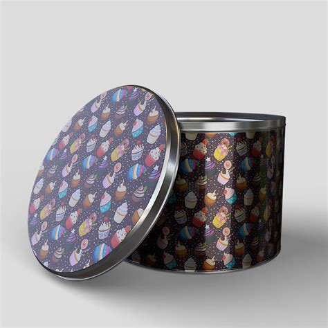 Custom Round Metal Tins: Storage Tins for Cakes, Biscuits etc