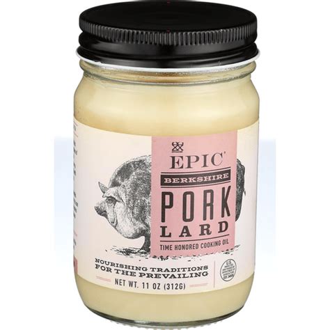 Epic Oil - Pork Lard - Case of 6 - 11 oz. | Cooking Oils & Sprays | Foodtown