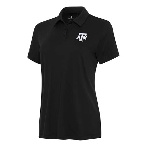 Women's Antigua Black Texas A&M Aggies Reprocess Polo