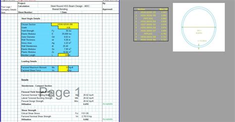 Steel Beam Design Spreadsheet - Round HSS AISC - CivilWeb Spreadsheets