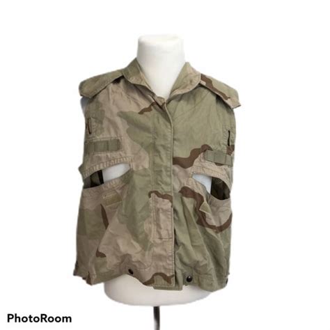 Mens Military Cover PASGT Vest Beige Desert Camouflage Hook & Loop Collared S/M | eBay