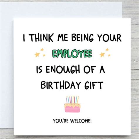 Funny Employee Birthday Card - Etsy