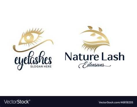 Eyelash extension logo design Royalty Free Vector Image