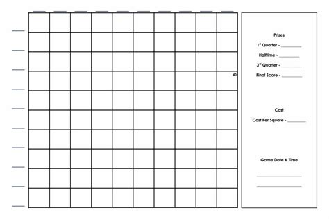 100 Square Printable Football Pool - Calendar Printables