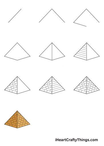 Pyramid Drawing - How To Draw A Pyramid Step By Step