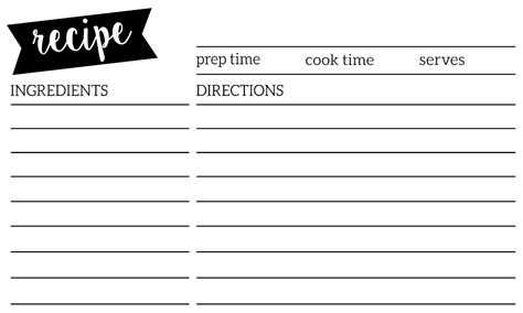 Free Recipe Card Template Printable - Paper Trail Design