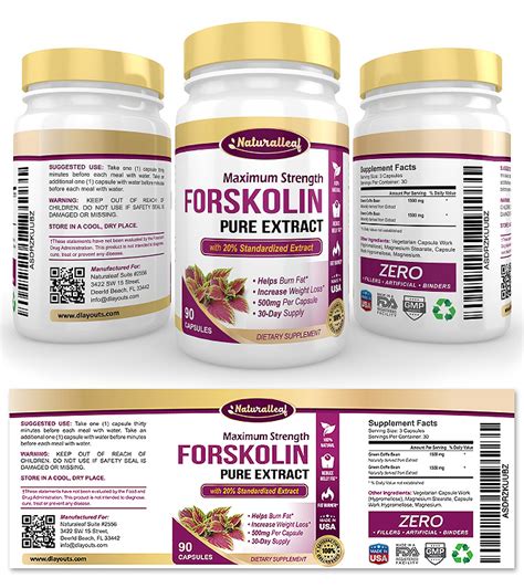 Forskolin Extract Supplement Label Template