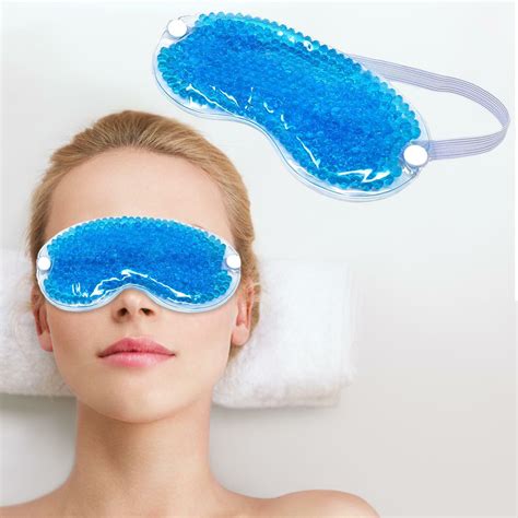 Gel Bead Heating Cooling Sleep Mask Reusable Hot Cold Ice Pack Puffy Dry Eyes UK | eBay