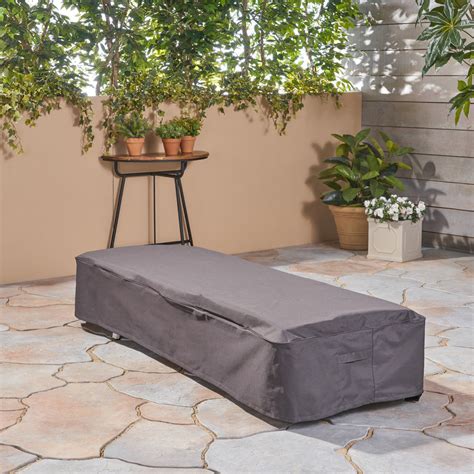 Outdoor Waterproof Chaise Lounge Cover, Gray - NH950503 – Noble House ...