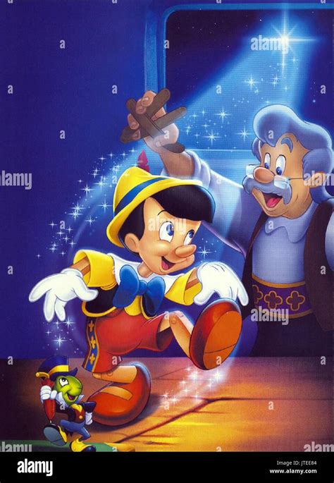 JIMINY CRICKET PINOCCHIO & GEPPETTO PINOCCHIO (1940 Stock Photo ...