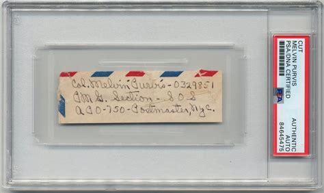 Lot - Melvin Purvis Cut. He Captured John Dillinger! Boldly Signed & PSA Encapsulated