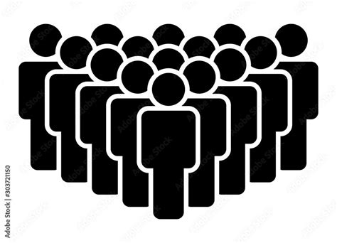 Vecteur Stock Crowd of people, big team or audience flat vector icon ...