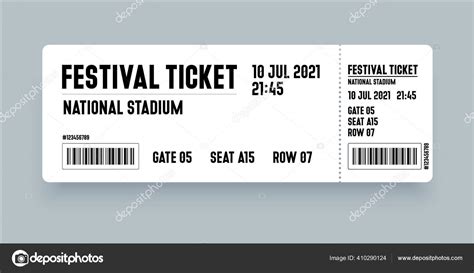 Festival Ticket Template Modern Style Ticket Design Entrance Vector Ticket Stock Vector Image by ...