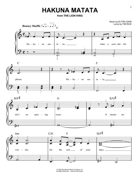 Hakuna Matata | Sheet Music Direct