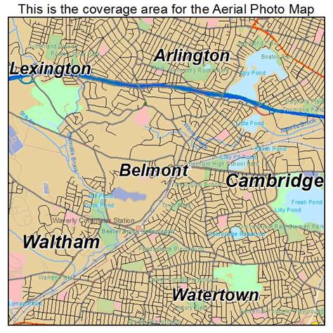 Aerial Photography Map of Belmont, MA Massachusetts