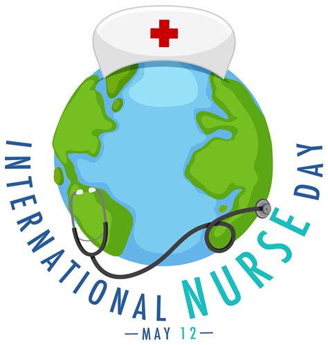 International Nurse Day logo with big world and stethoscope 1541663 ...